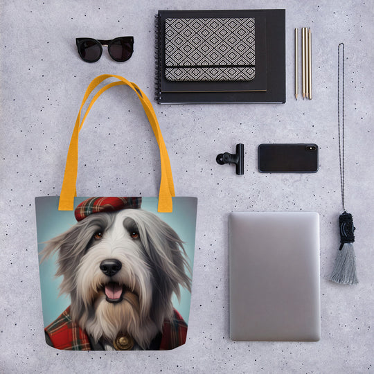 Tote bag-Bearded Collie