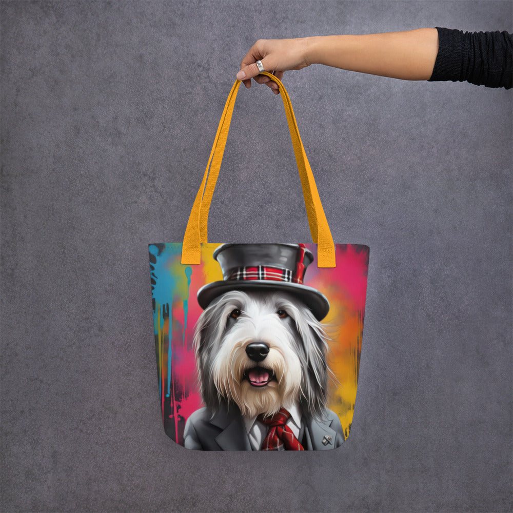 Tote bag-Bearded Collie