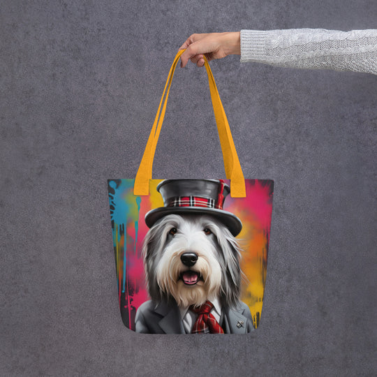 Tote bag-Bearded Collie