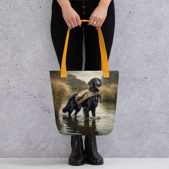 Tote bag-Flat-Coated Retriever