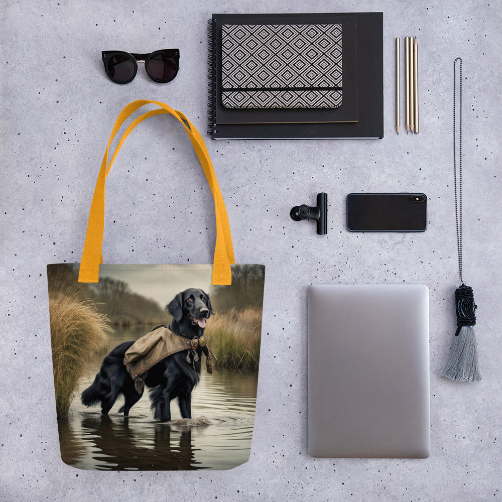 Tote bag-Flat-Coated Retriever