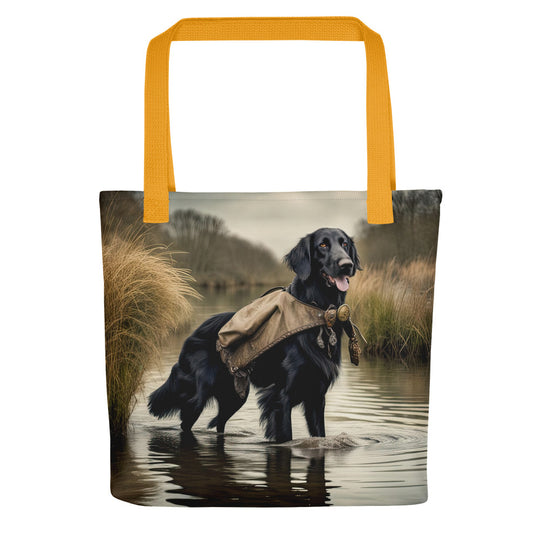 Tote bag-Flat-Coated Retriever