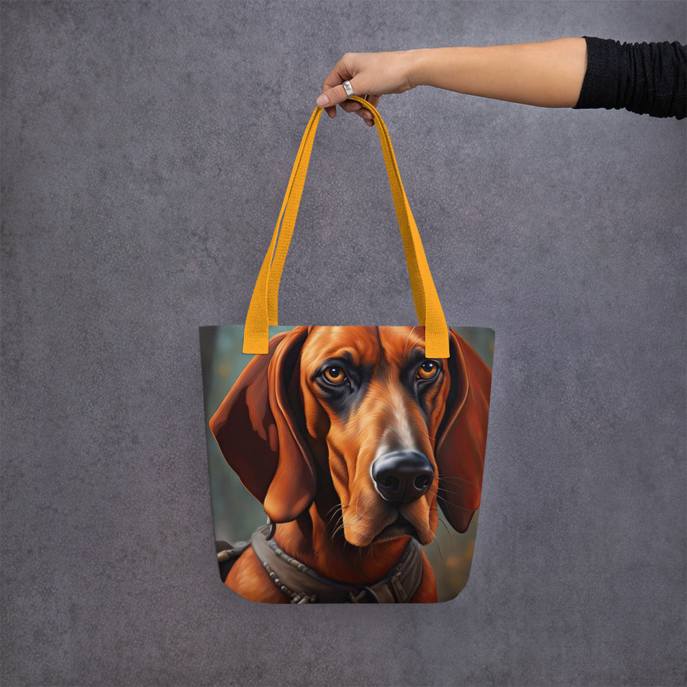 Tote bag-Redbone Coonhound