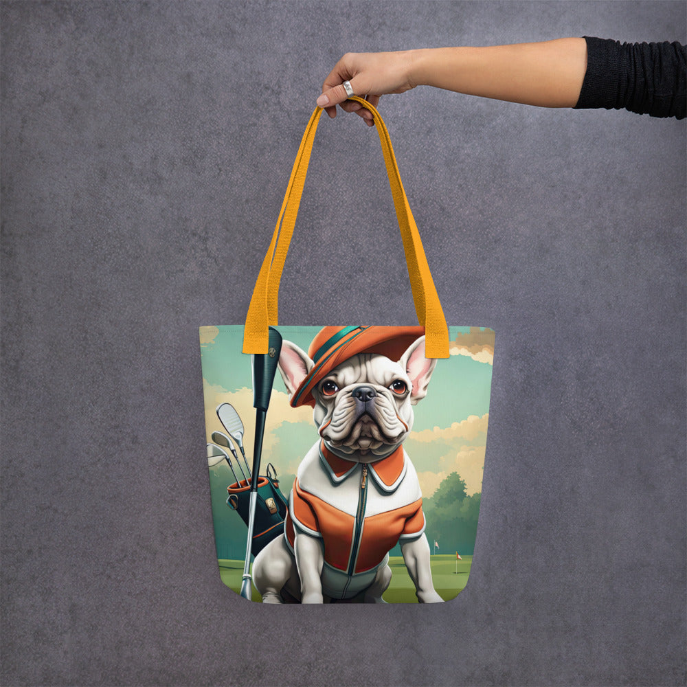 Tote bag- French Bulldog Golfer