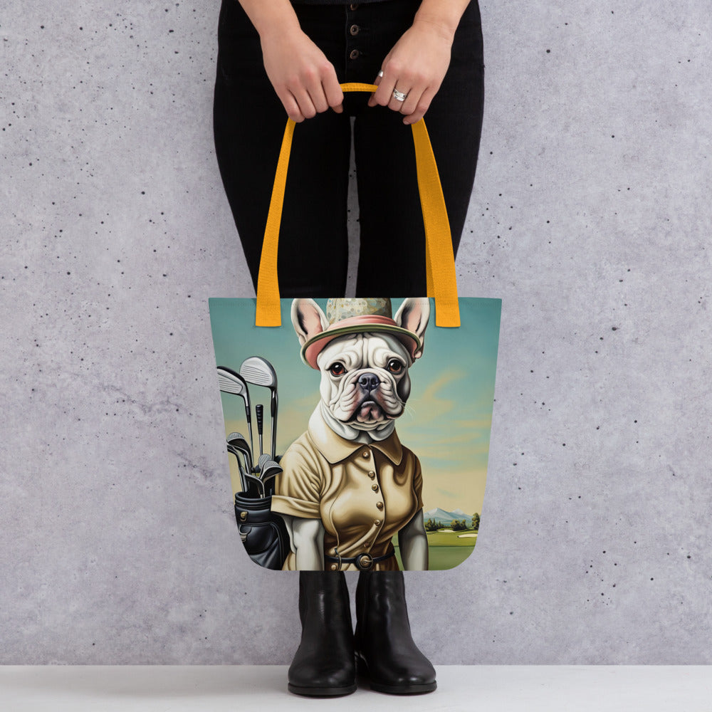 Tote bag- French Bulldog Golfer V2