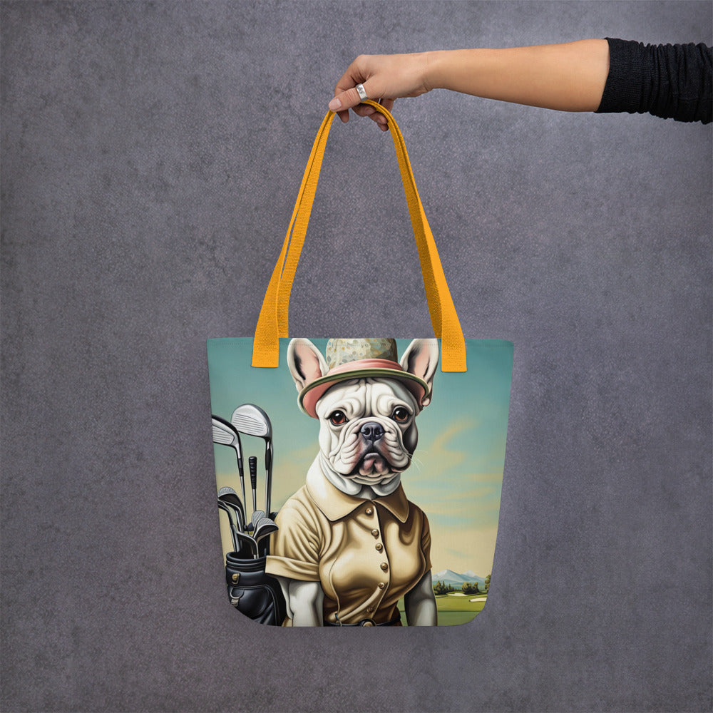 Tote bag- French Bulldog Golfer V2