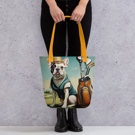 Tote bag-French Bulldog Golfer V3