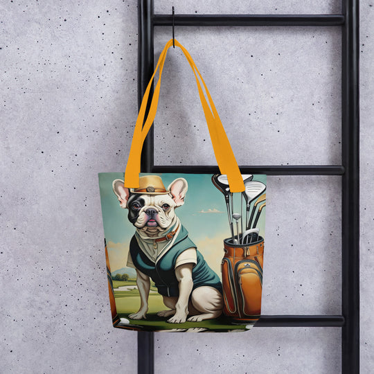 Tote bag-French Bulldog Golfer V3