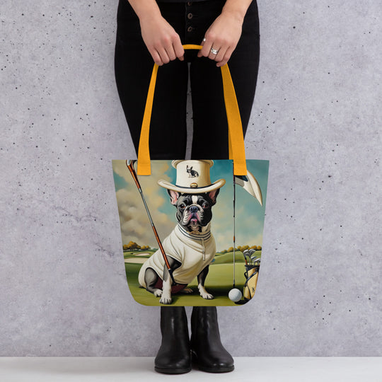 Tote bag-French Bulldog Golfer V4