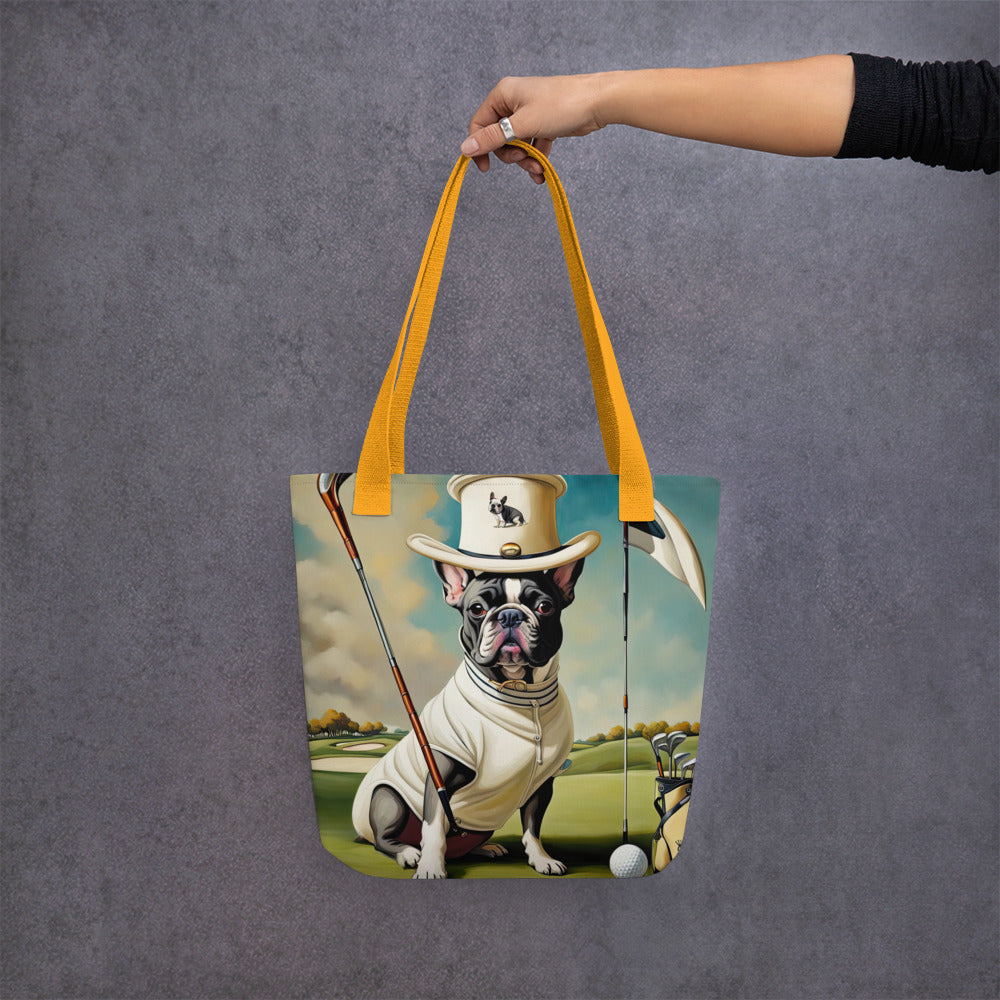 Tote bag-French Bulldog Golfer V4