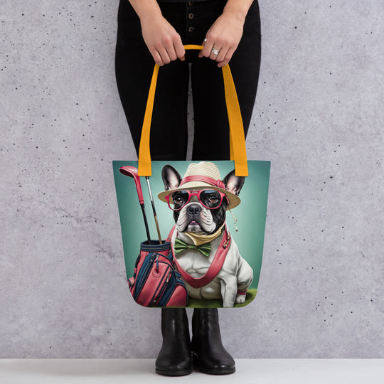 Tote bag-French Bulldog Golfer V6