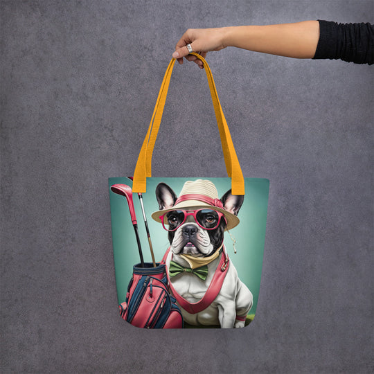 Tote bag-French Bulldog Golfer V6