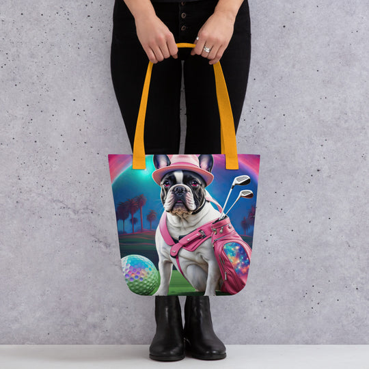 Tote bag-French Bulldog Golfer V7