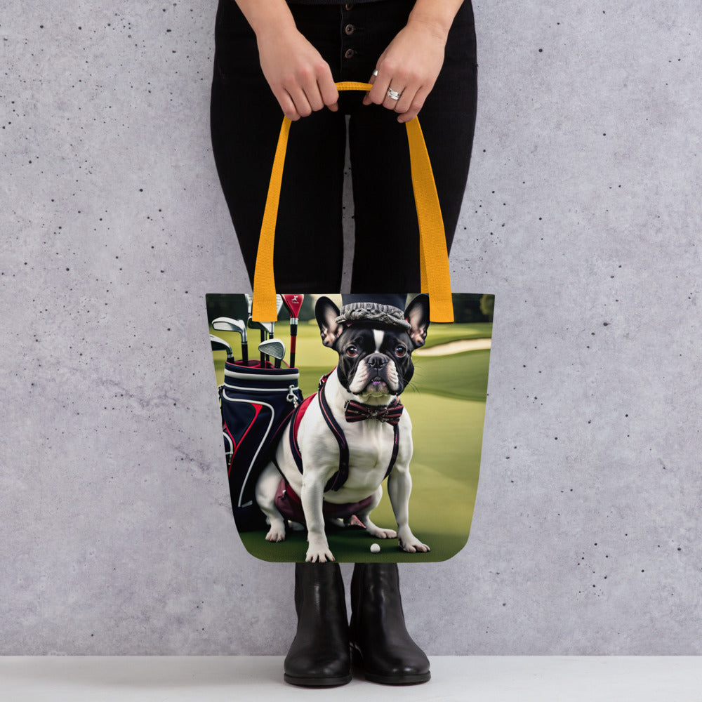 Tote bag-French Bulldog Golfer V10