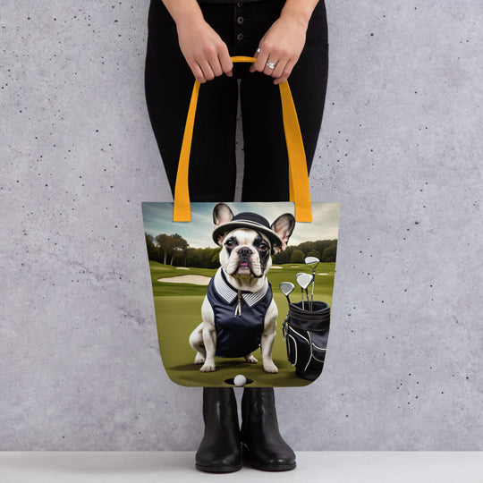 Tote bag-French Bulldog Golfer V12