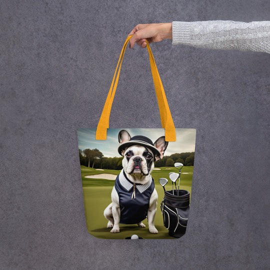 Tote bag-French Bulldog Golfer V12