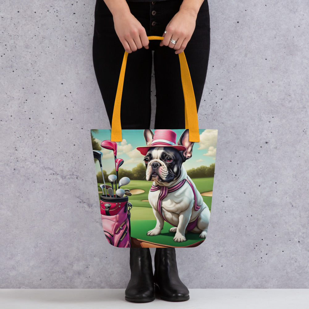 Tote bag-French Bulldog Golfer V13