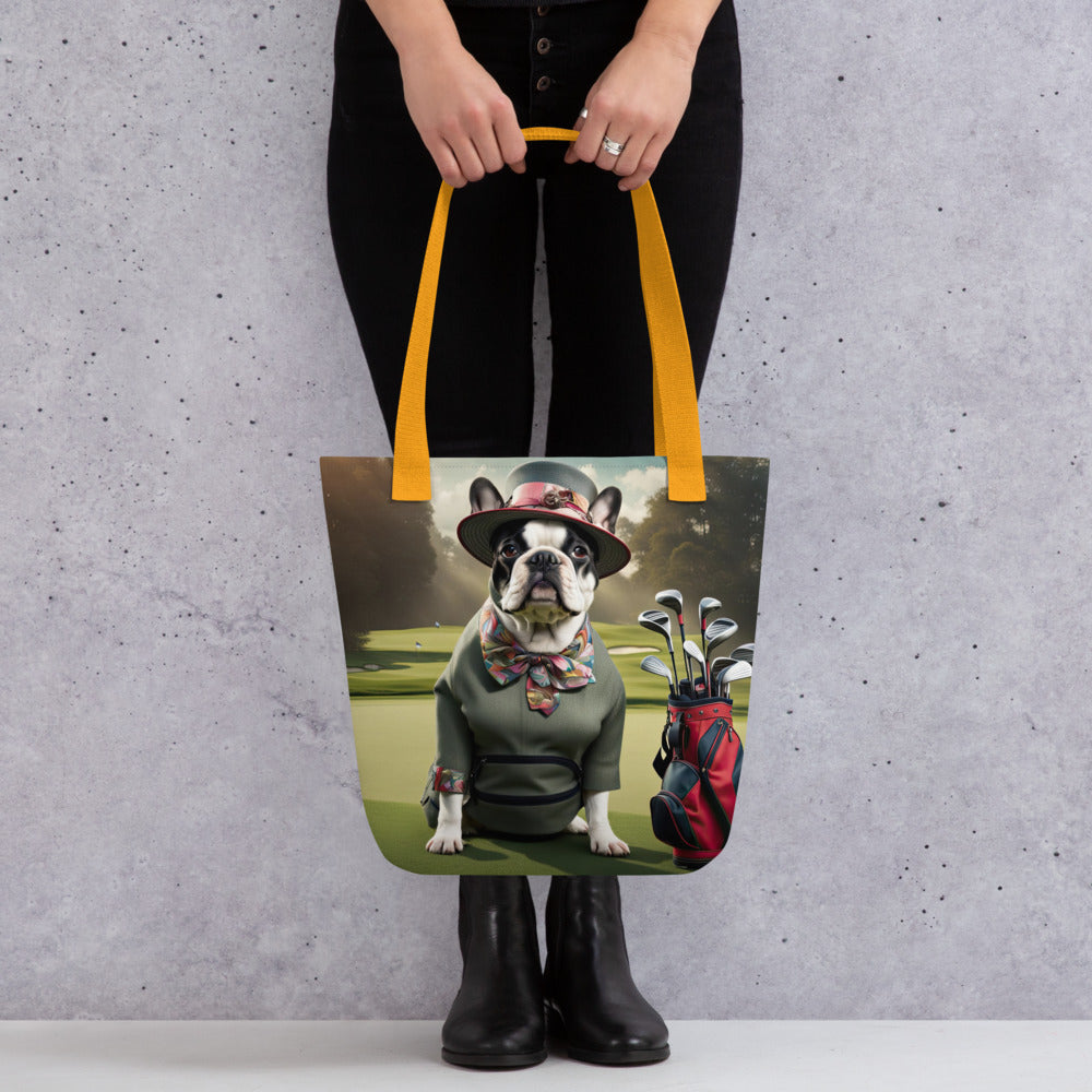 Tote bag-French Bulldog Golfer V14