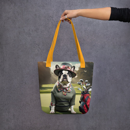 Tote bag-French Bulldog Golfer V14