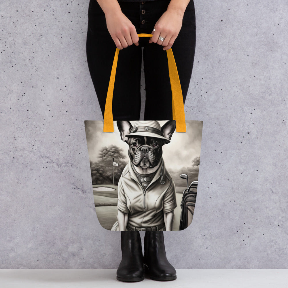 Tote bag-French Bulldog Golfer V16