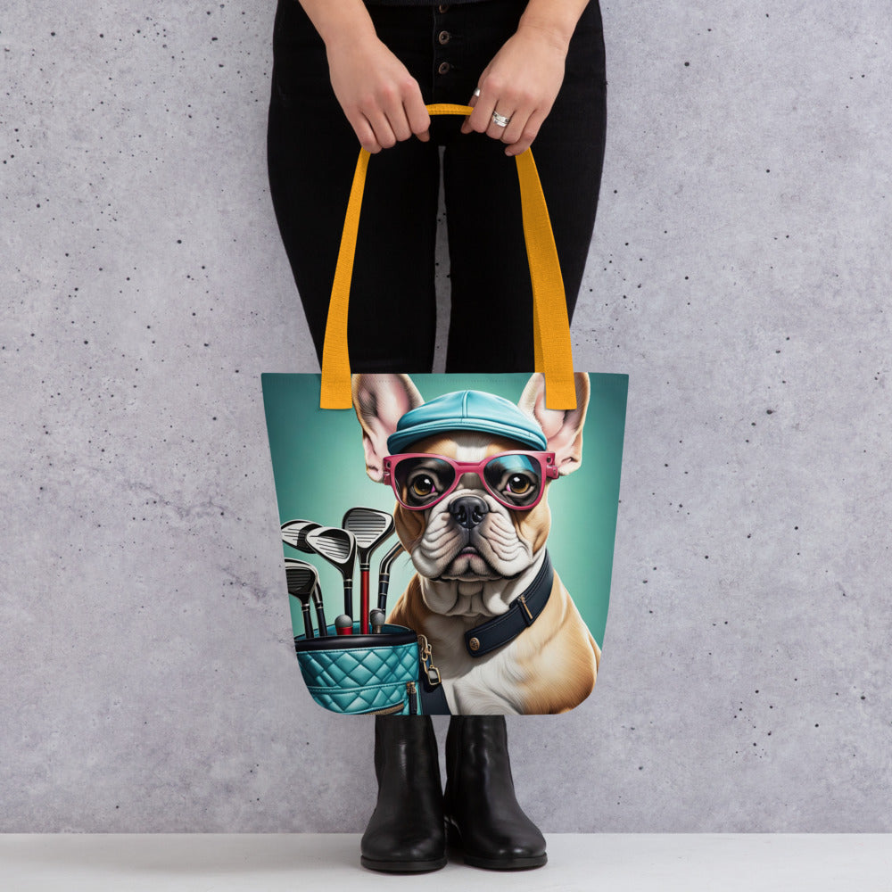 Tote bag-French Bulldog Golfer V19