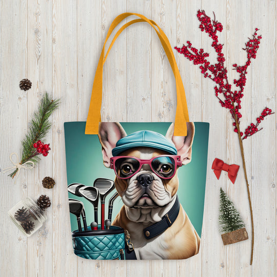 Tote bag-French Bulldog Golfer V19