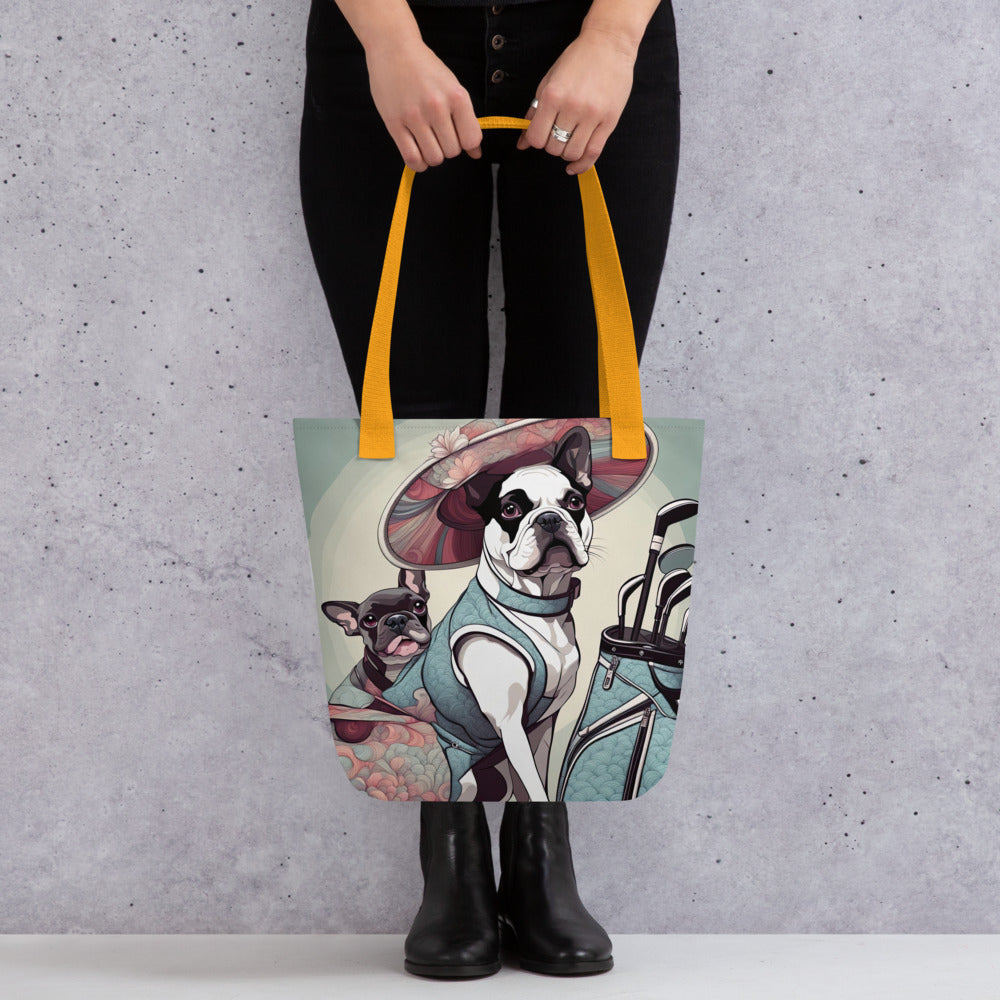 Tote bag-French Bulldog Golfer V21