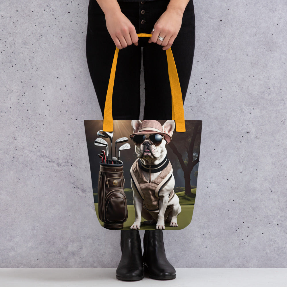 Tote bag-French Bulldog Golfer V23