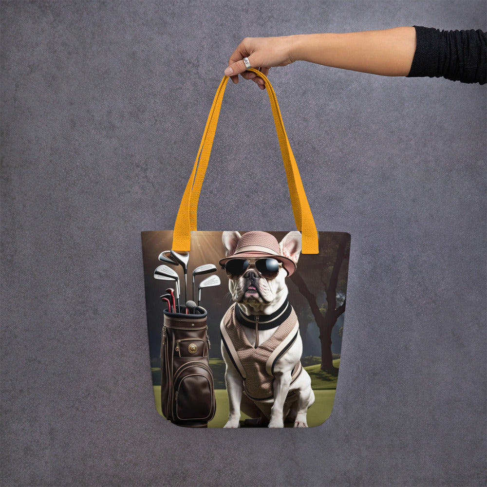 Tote bag-French Bulldog Golfer V23