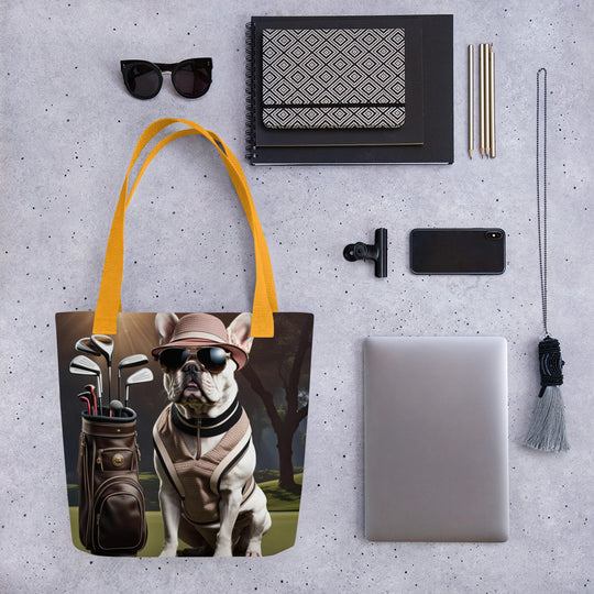 Tote bag-French Bulldog Golfer V23