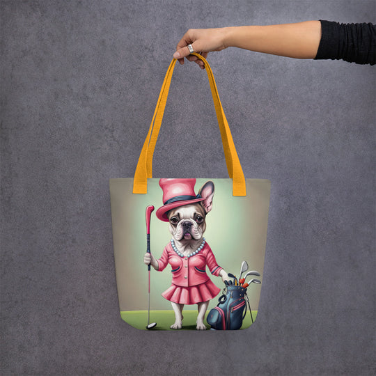 Tote bag-French Bulldog Golfer V24