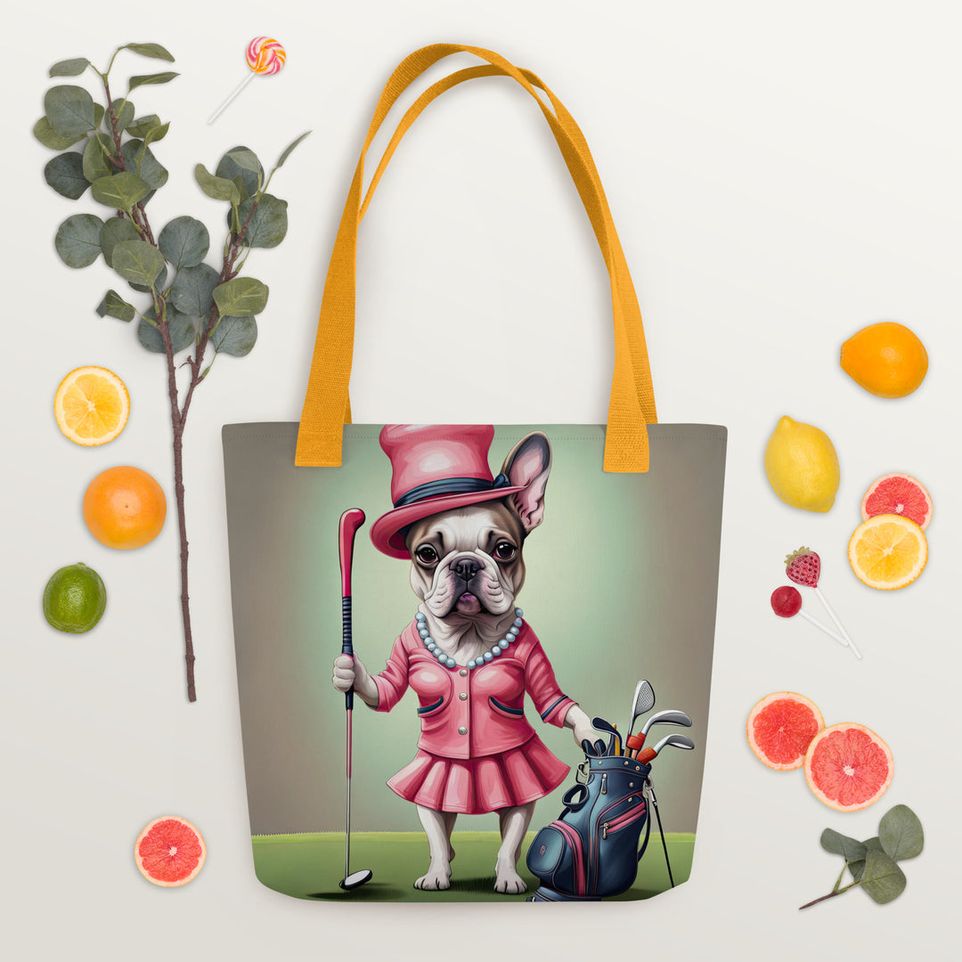 Tote bag-French Bulldog Golfer V24