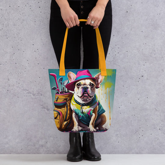 Tote bag-French Bulldog Golfer V25