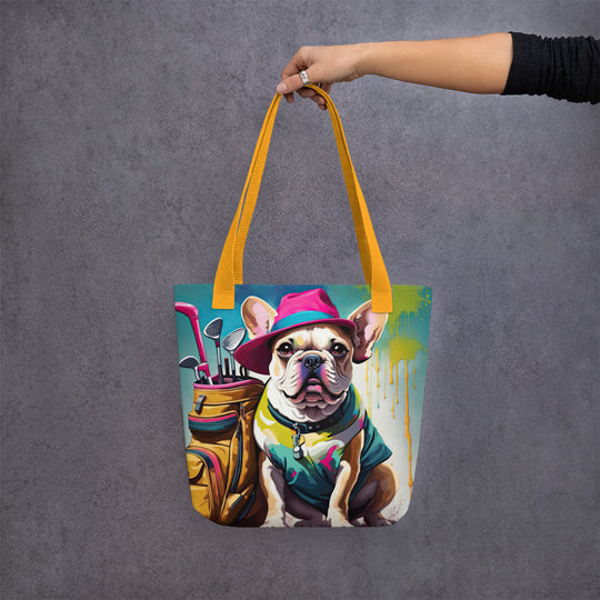 Tote bag-French Bulldog Golfer V25