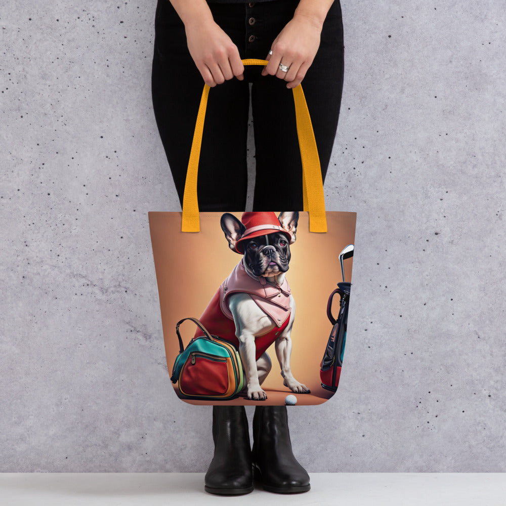 Tote bag-French Bulldog Golfer V26