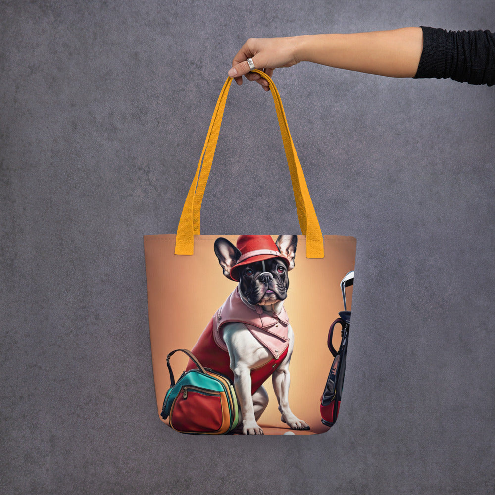 Tote bag-French Bulldog Golfer V26