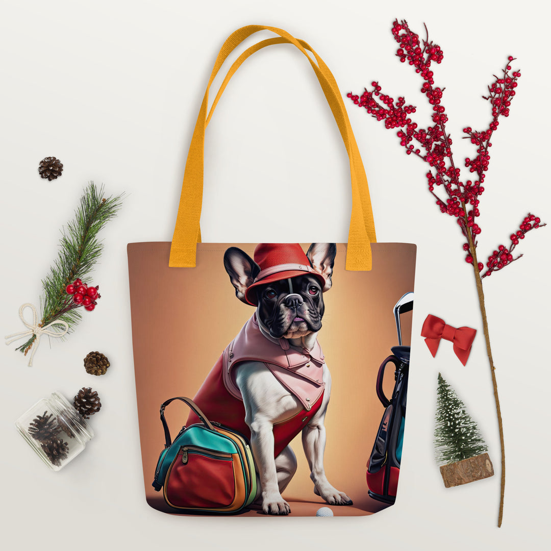 Tote bag-French Bulldog Golfer V26