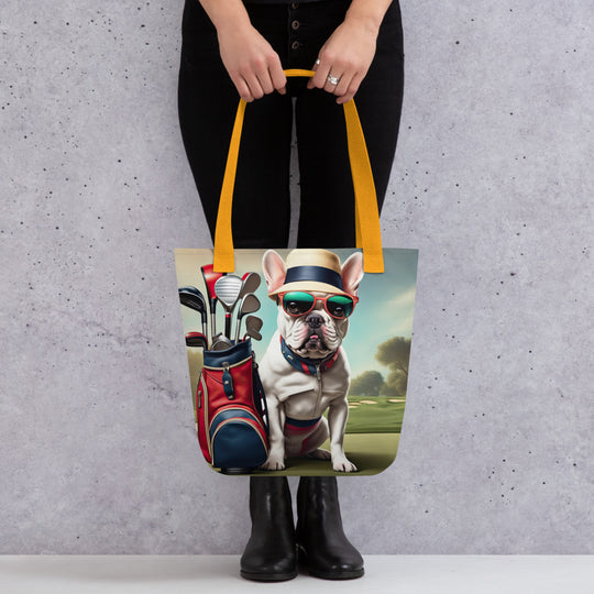 Tote bag-French Bulldog Golfer V27