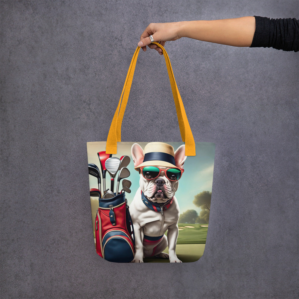 Tote bag-French Bulldog Golfer V27