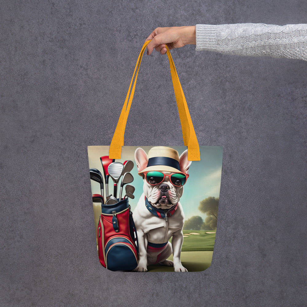 Tote bag-French Bulldog Golfer V27