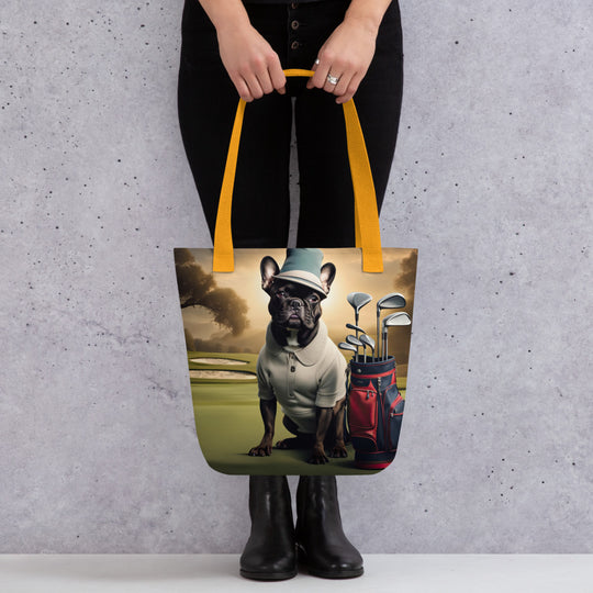 Tote bag-French Bulldog Golfer V28