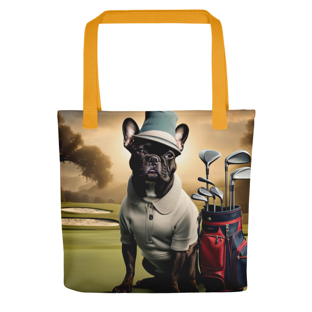 Tote bag-French Bulldog Golfer V28