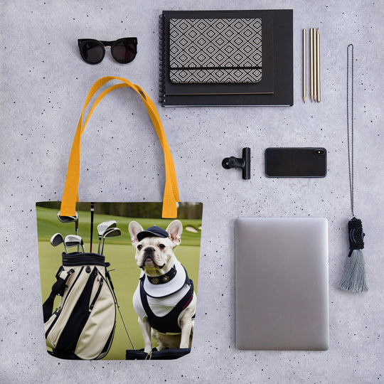 Tote bag-French Bulldog Golfer V30