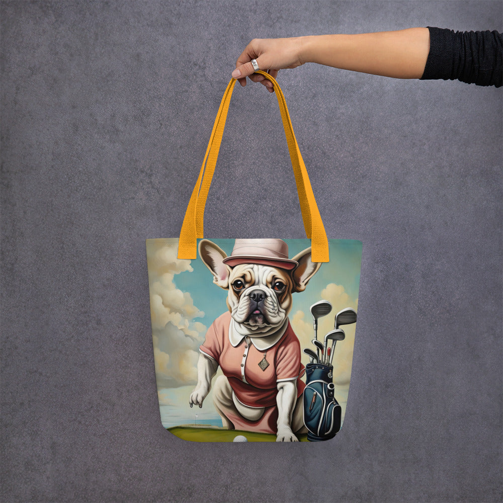 Tote bag-French Bulldog Golfer V33