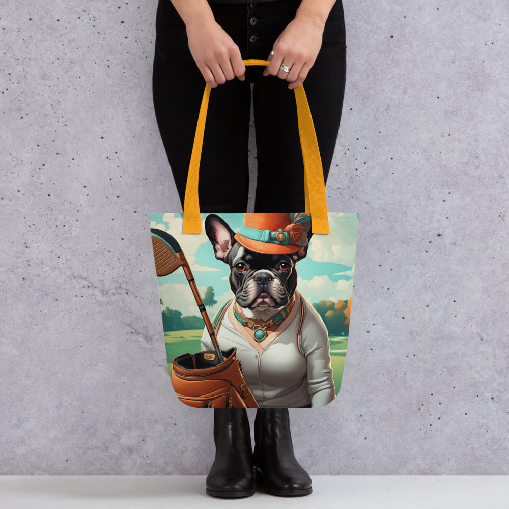 Tote bag-French Bulldog Golfer V36