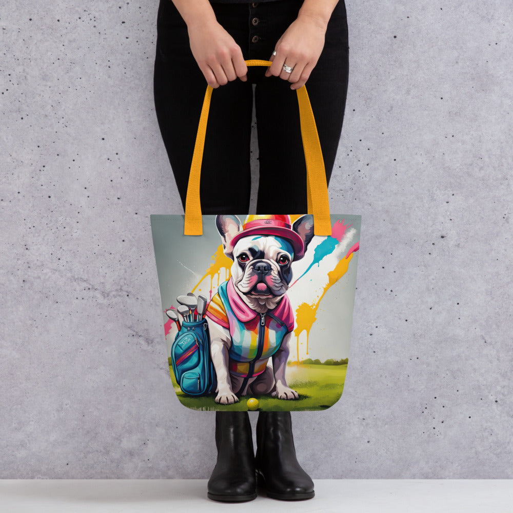 Tote bag-French Bulldog Golfer V40