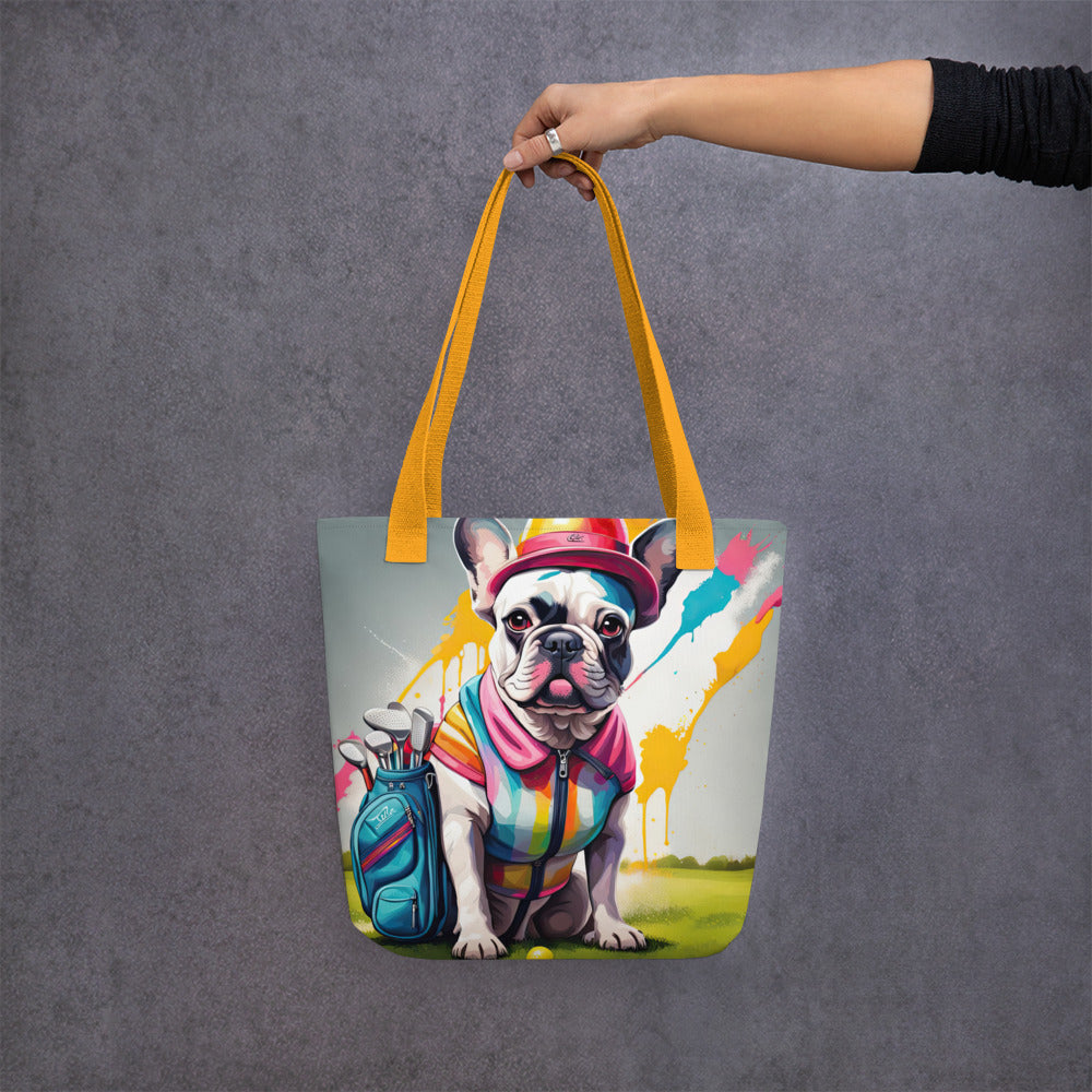 Tote bag-French Bulldog Golfer V40