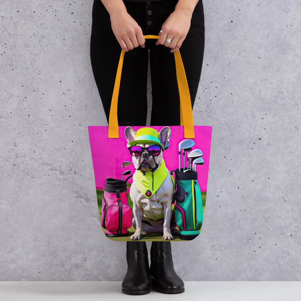 Tote bag-French Bulldog Golfer V42