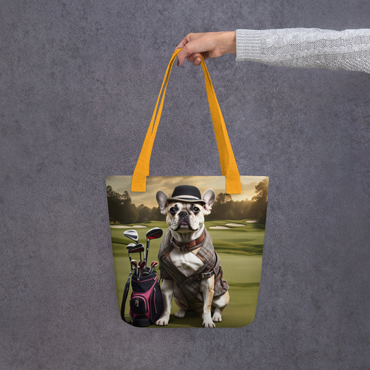 Tote bag-French Bulldog Golfer V44