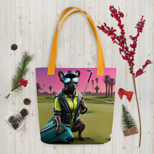 Tote bag-French Bulldog Golfer V46